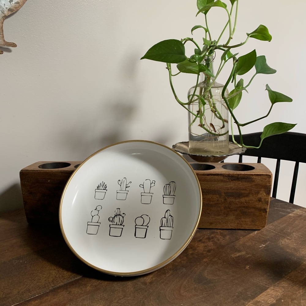 Bohemian inspired cactus tray/wall art